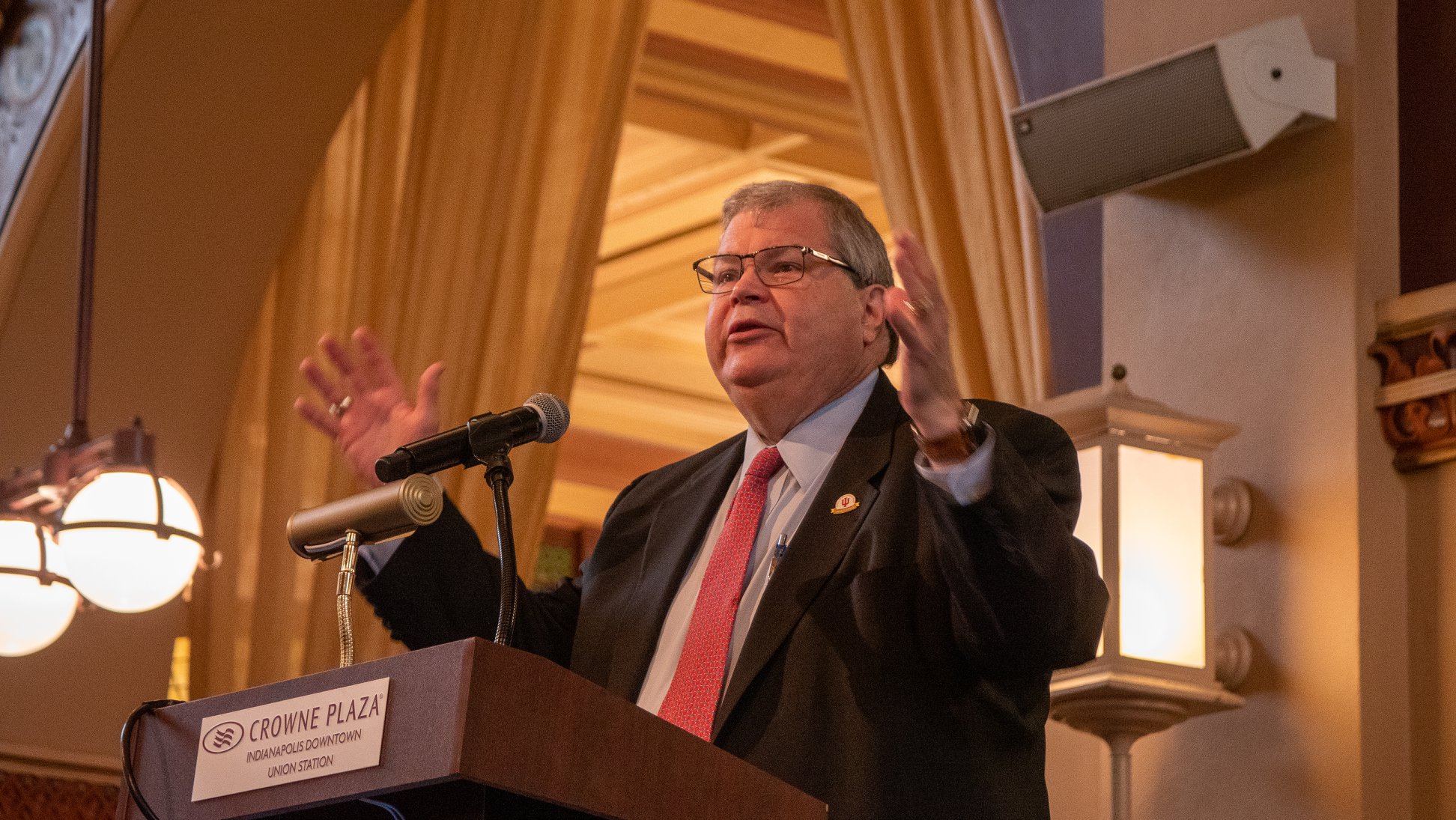 dean halverson speaking at podium